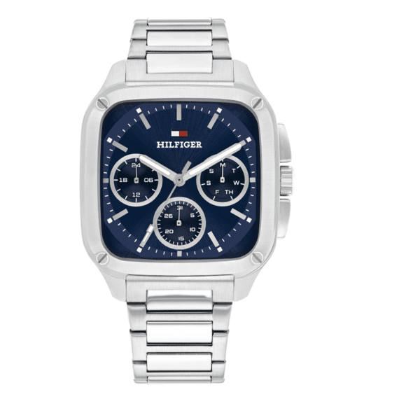 Tommy Hilfiger horloge Herald met stalen band en blauwe wijzerplaat 