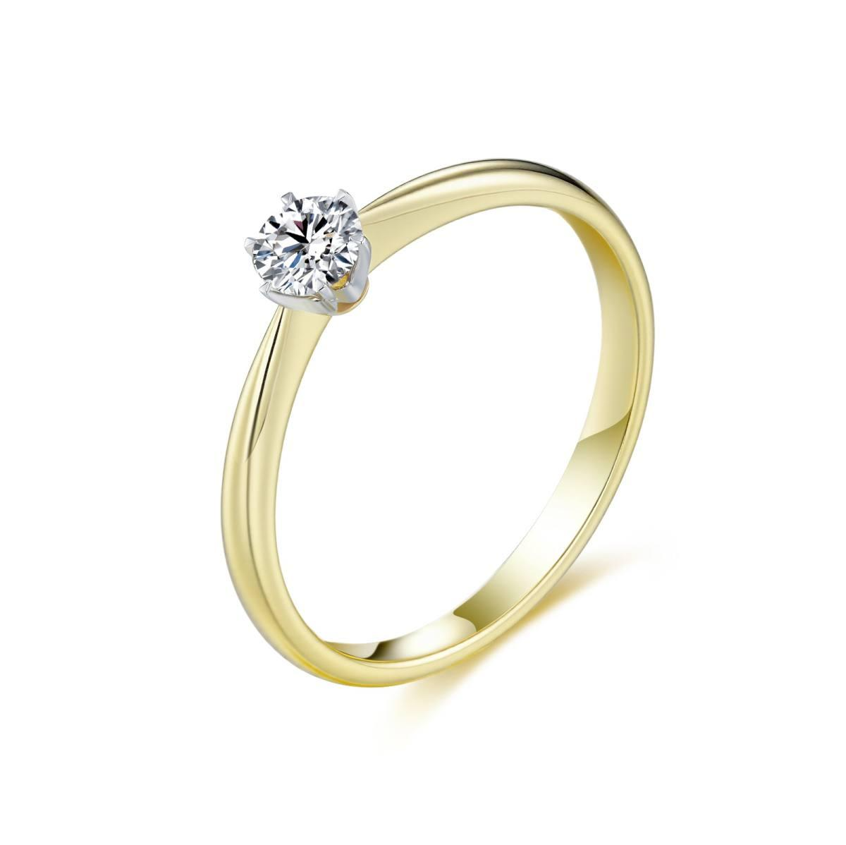Gouden Solitair Ring met 0.25 ct Lab Grown Diamant