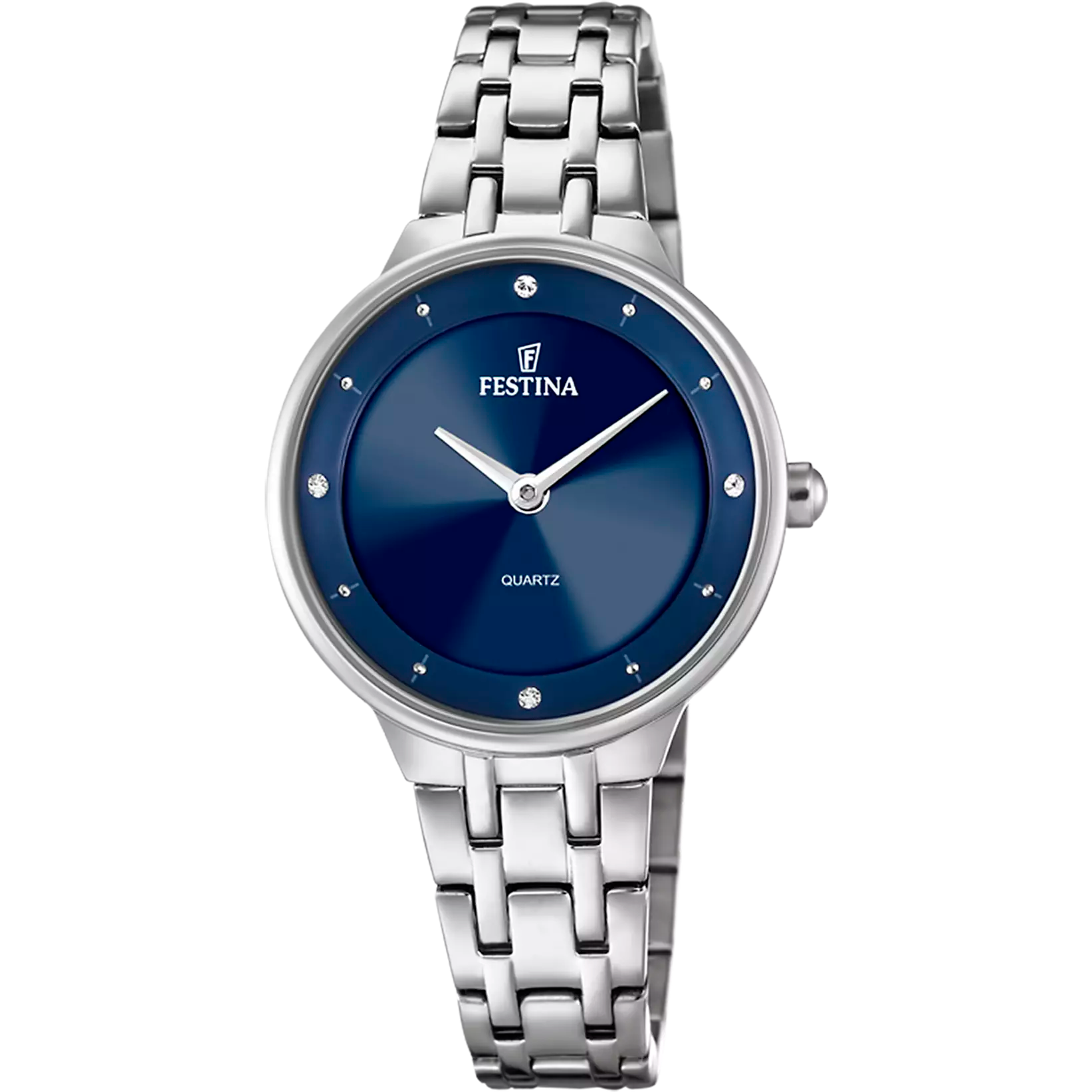 De Festina Horloge Dames Staal F20600/3 is een elegante dameshorloge met een roestvrijstalen kast en armband in zilverkleur. De blauwe wijzerplaat met sierlijke diamanten en mineraalglas maken het een stijlvol accessoire. Met een waterdichtheid van 5 ATM, is het perfect voor dagelijks gebruik. Draag het bij zowel formele als informele gelegenheden voor een verfijnde uitstraling.