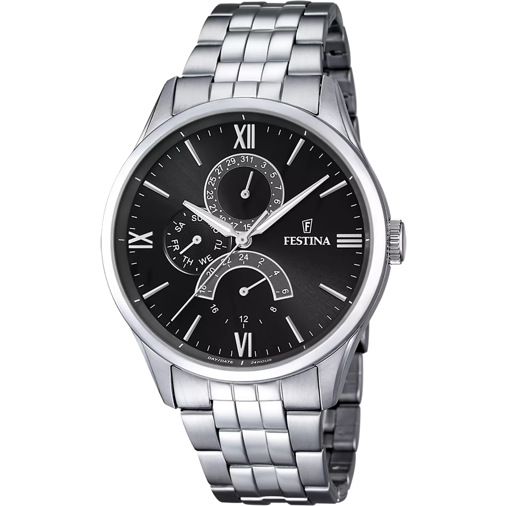 De Festina Horloge Heren Retro F16822/4 is een stijlvolle polshorloge met een kast van roestvrij staal en een zilverkleurige band. Het heeft een kastgrootte van 45 mm en een datumfunctie. Combineer deze klassieke horloge met zowel formele als casual outfits voor een tijdloze look. Perfect voor elke gelegenheid.