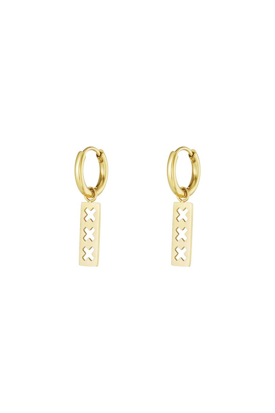 Trio x earrings Gold color