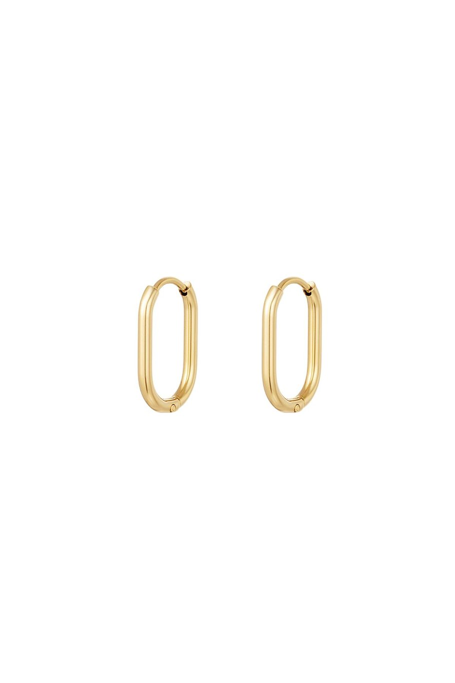 Oval hoops Gold Color Stainless Steel Gold color