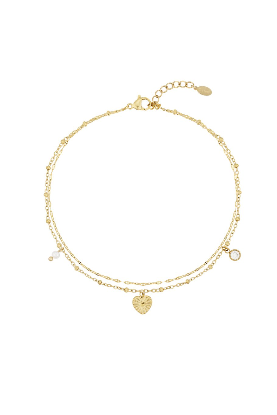 love love love ankle bracelet Gold color 22+5cm