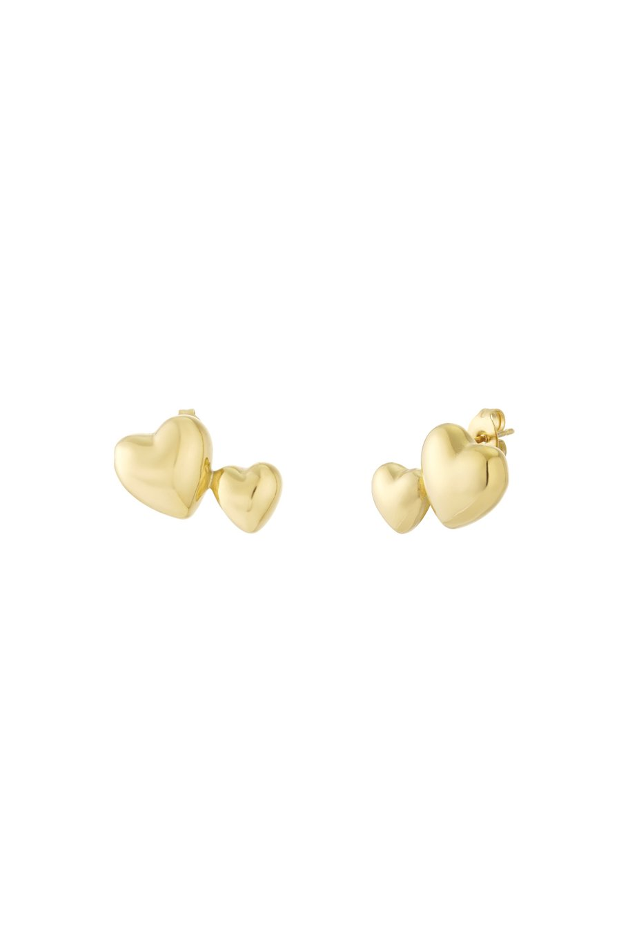 Stainless Steel Stud Earrings Heart Casual Daily Simple Series Women's jewelry Gold color