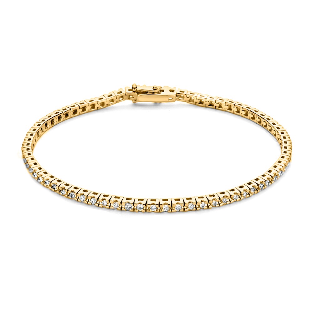 Geelgouden tennisarmband 'Chloe' (18cm) met 1,00 crt.