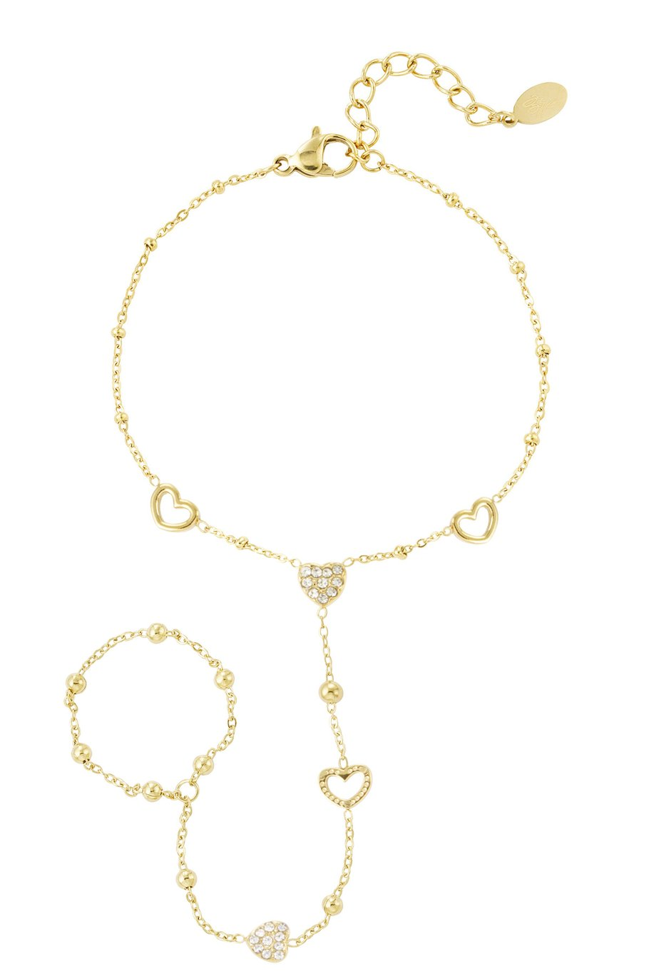 spring love bracelet Gold color