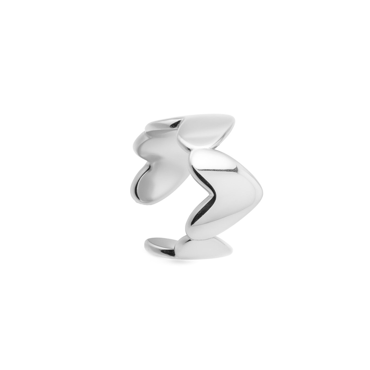 Karma oorringen zilver, Earcuff Plain MADDI Heart Silver