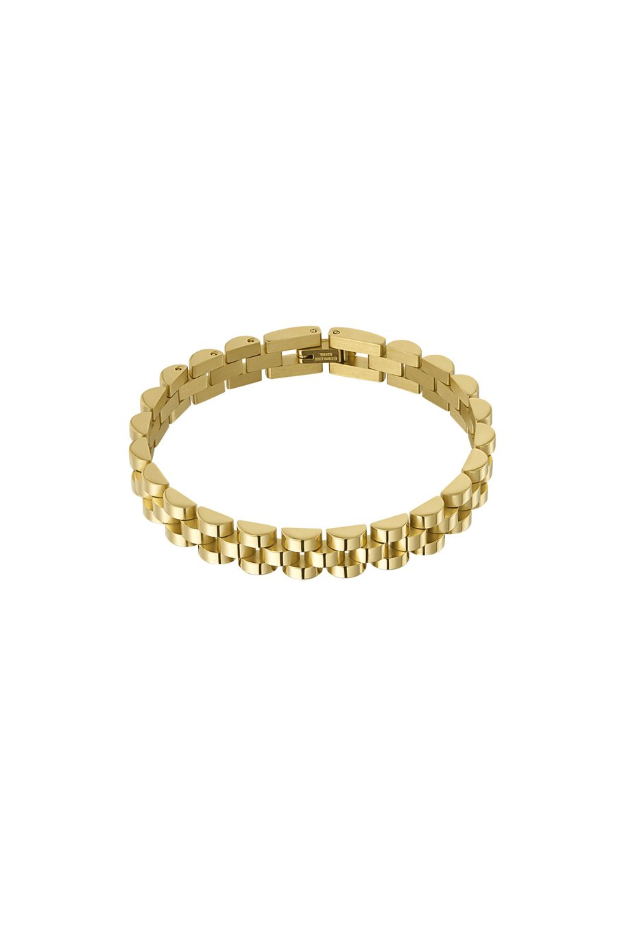 classy link bracelet Gold color