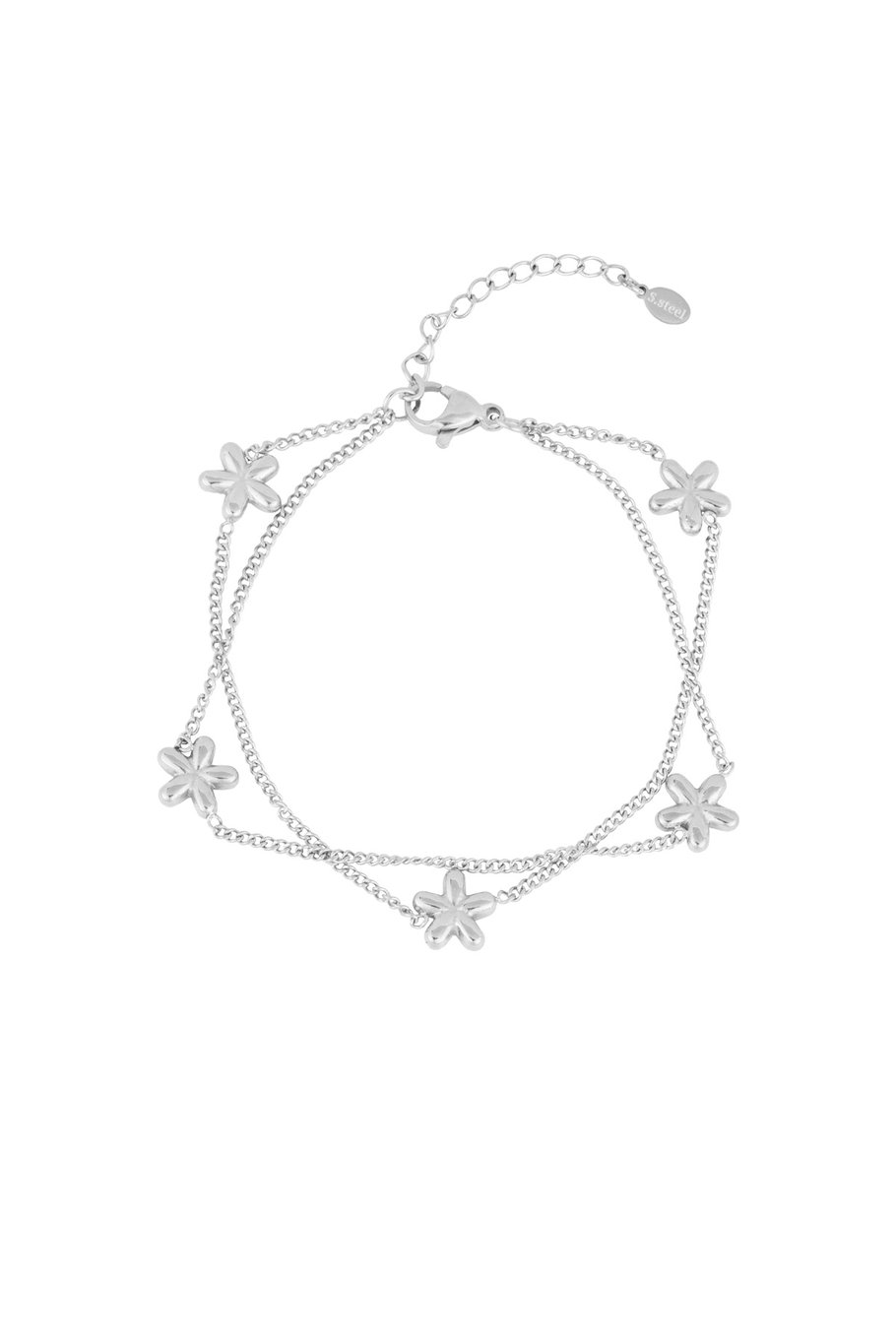 bracelet flower bomb silver color