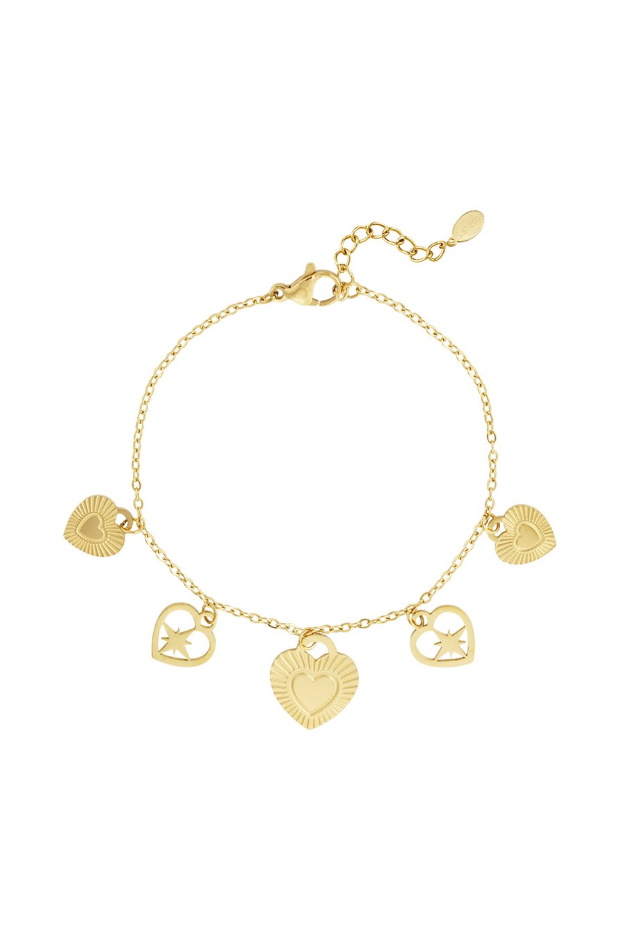 passionate heart charms bracelet Gold color