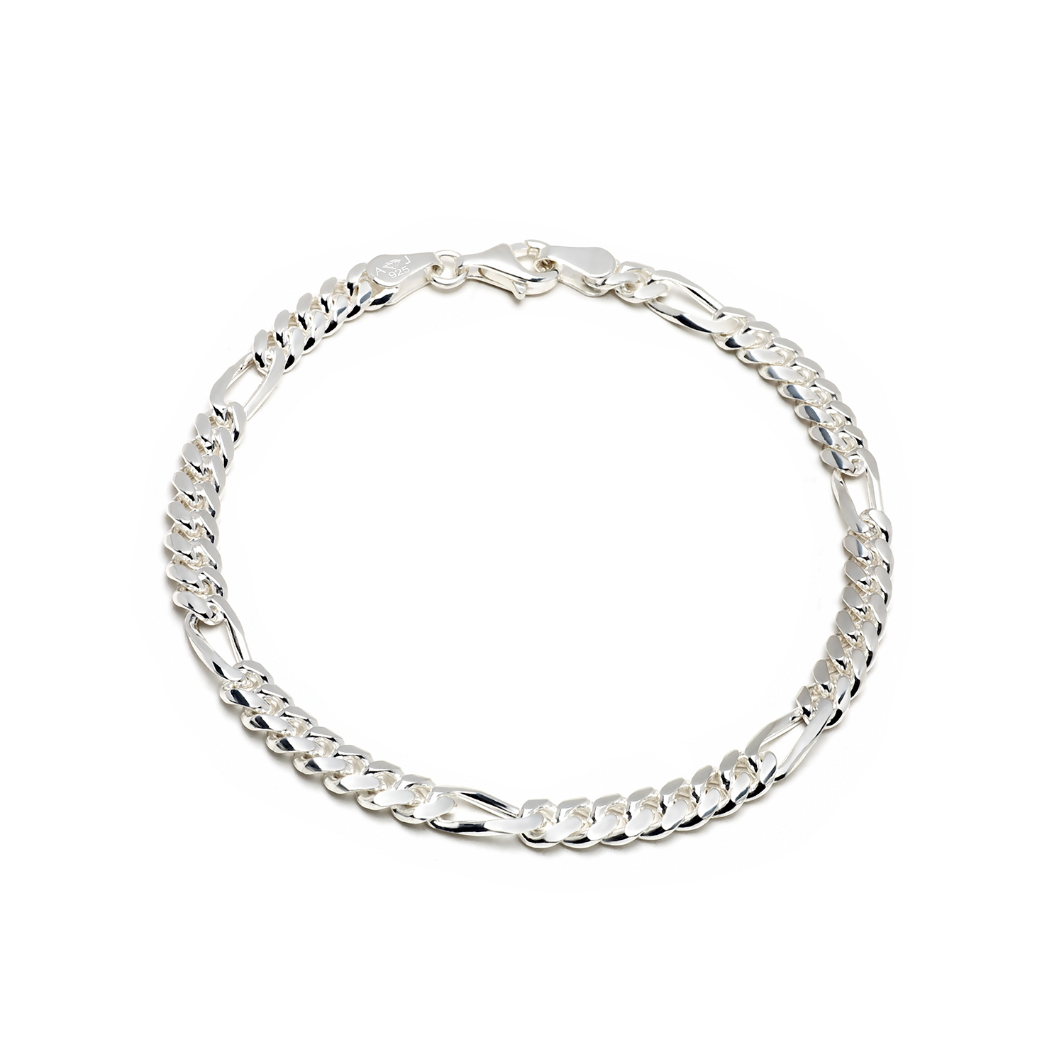 Huiscollectie - Zilveren figaro armband 5mm, 18.5cm - FA-5-185