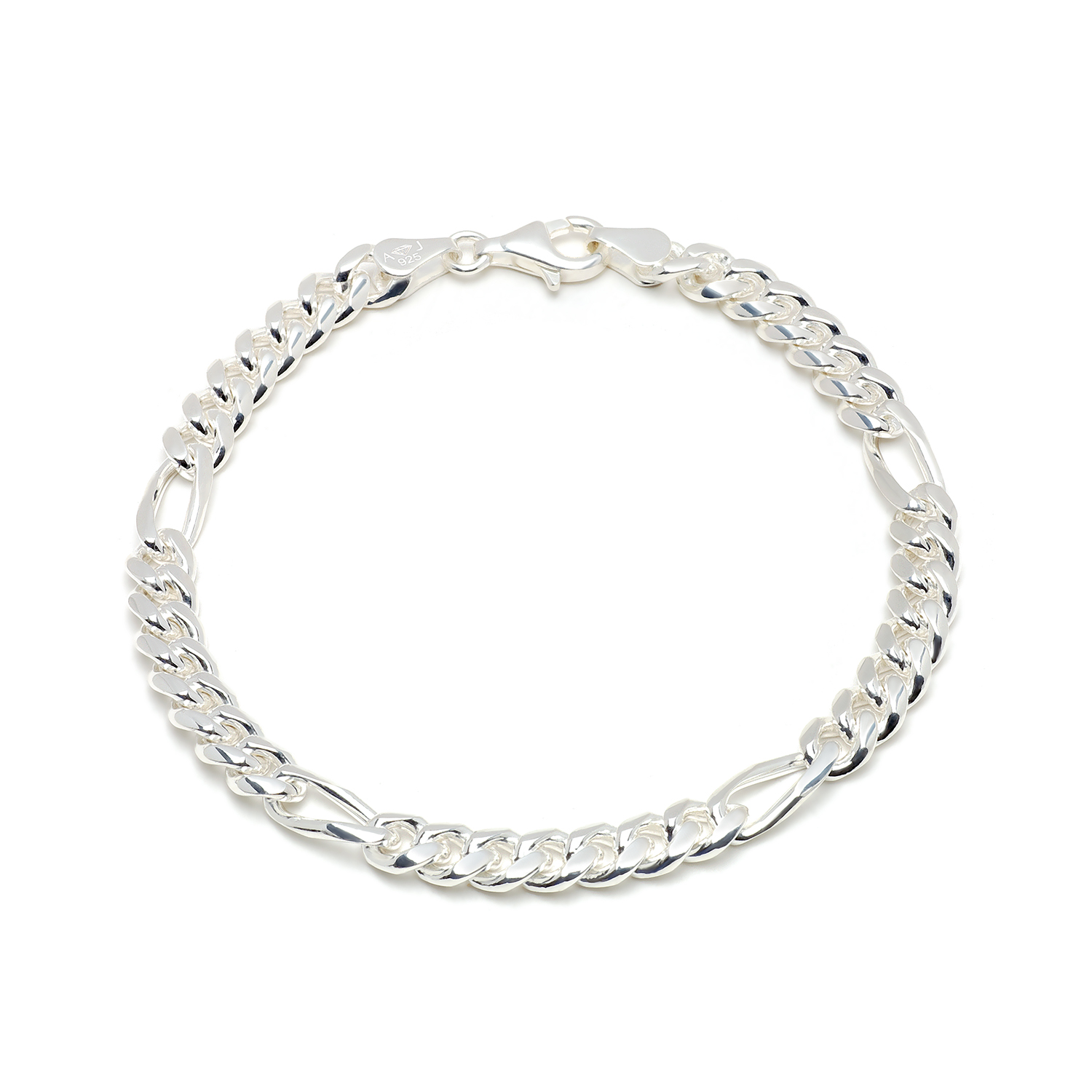 Huiscollectie - Zilveren figaro armband 6mm, 19.5cm - FA-6-20