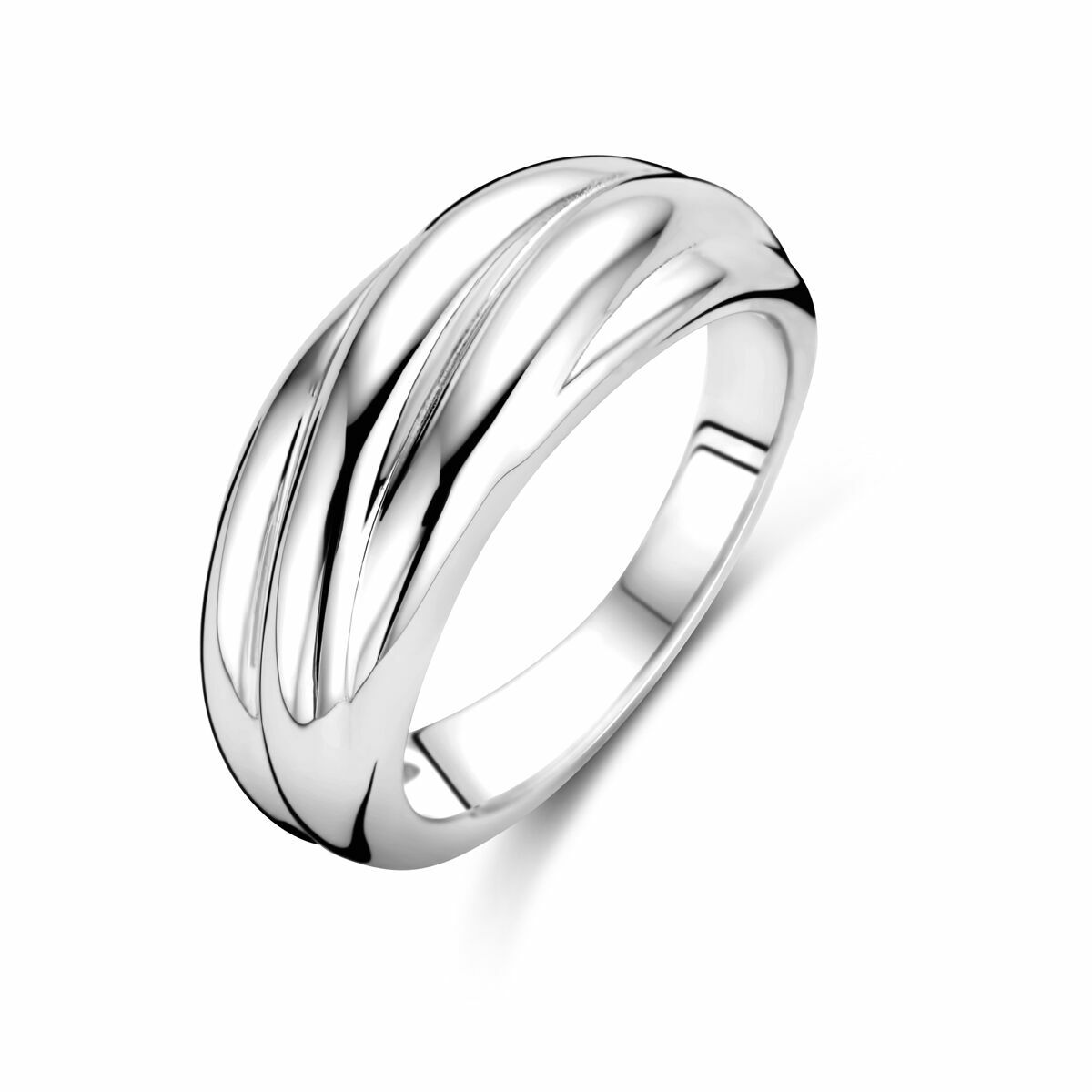 Gerhodineerd 925 zilveren ring met een breedte van 8mm.    