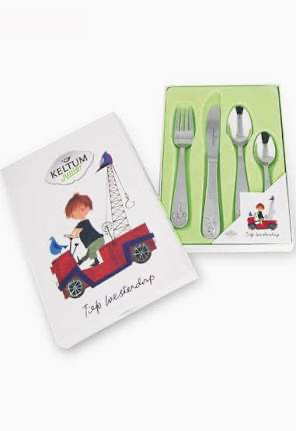 kinderbestekset puk van de petteflet 4 delig staal