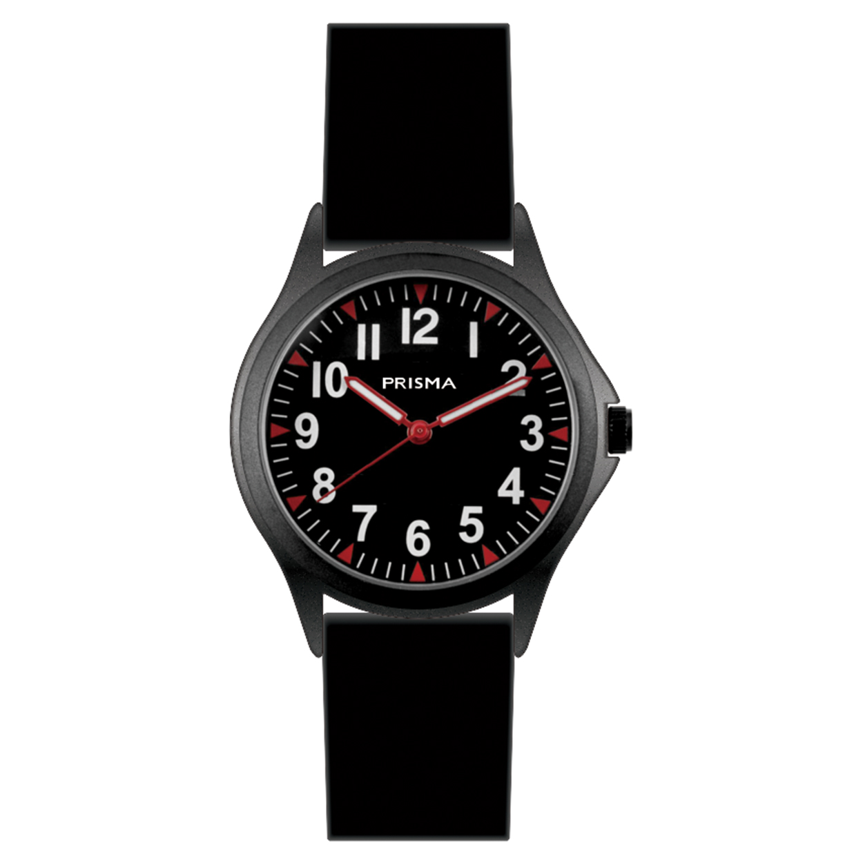 Prisma horloge 365 jongens kunststof 5 ATM 

Algemeen
Geslacht: jongens
Model: CW365

Voordelen
- band plastic/silicone zwart
- wijzerplaat zwart met witte cijfers (arabisch)
- duidelijke tijdsweergave
- spat waterdicht: handenwassen, regen
- quartz
- maat kast 31,6mm (breedte) 8,6mm (dikte)

