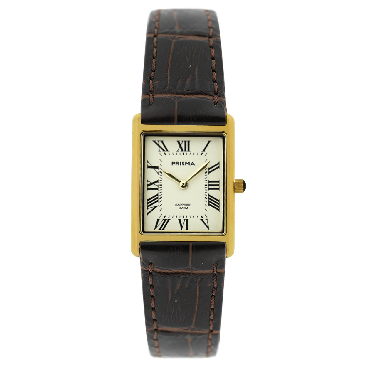 Prisma horloge P2350 Baroness dames edelstaal saffierglas 3 ATM

Algemeen
Geslacht: dames
Model: P.2350

Voordelen
- echt lederen band met goudkleurige gesp
- rechthoek model
- wijzerplaat wit met goudkleurige Romeinse cijfers
- Waterdichtall-weather
- glas is zeer krasvast
- ook voor brede pols (max. 210 mm)
- quartz uurwerk
- maat kast 22  x 31,5mm (breedte) 5mm (dikte)

