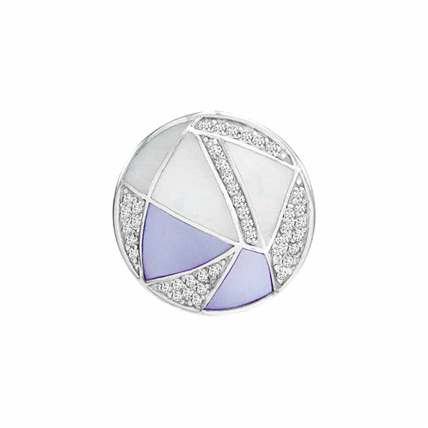 MY iMenso  241729 "Triangle Mosaic Purple CZ" shell mosaic 24mm insignia