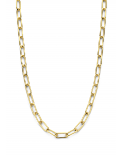 Het product, Fjory 14krt goud met zilver kern collier modelnummer 40/25-CFER11XX.45, combineert luxe van 14-karaats goud met de stevigheid van een zilveren kern. Met een breedte van 4,7mm en lengte van 45cm is het ideaal voor dagelijkse elegantie. Draag het solo voor een verfijnde look of combineer met andere kettingen voor een trendy laagjesstijl.