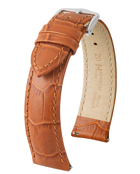 HIRSCH DUKE L HONEY CALF 20/18MM 01028075-2-20.
De specificaties zijn als volgt:
Bandbreedte: 20