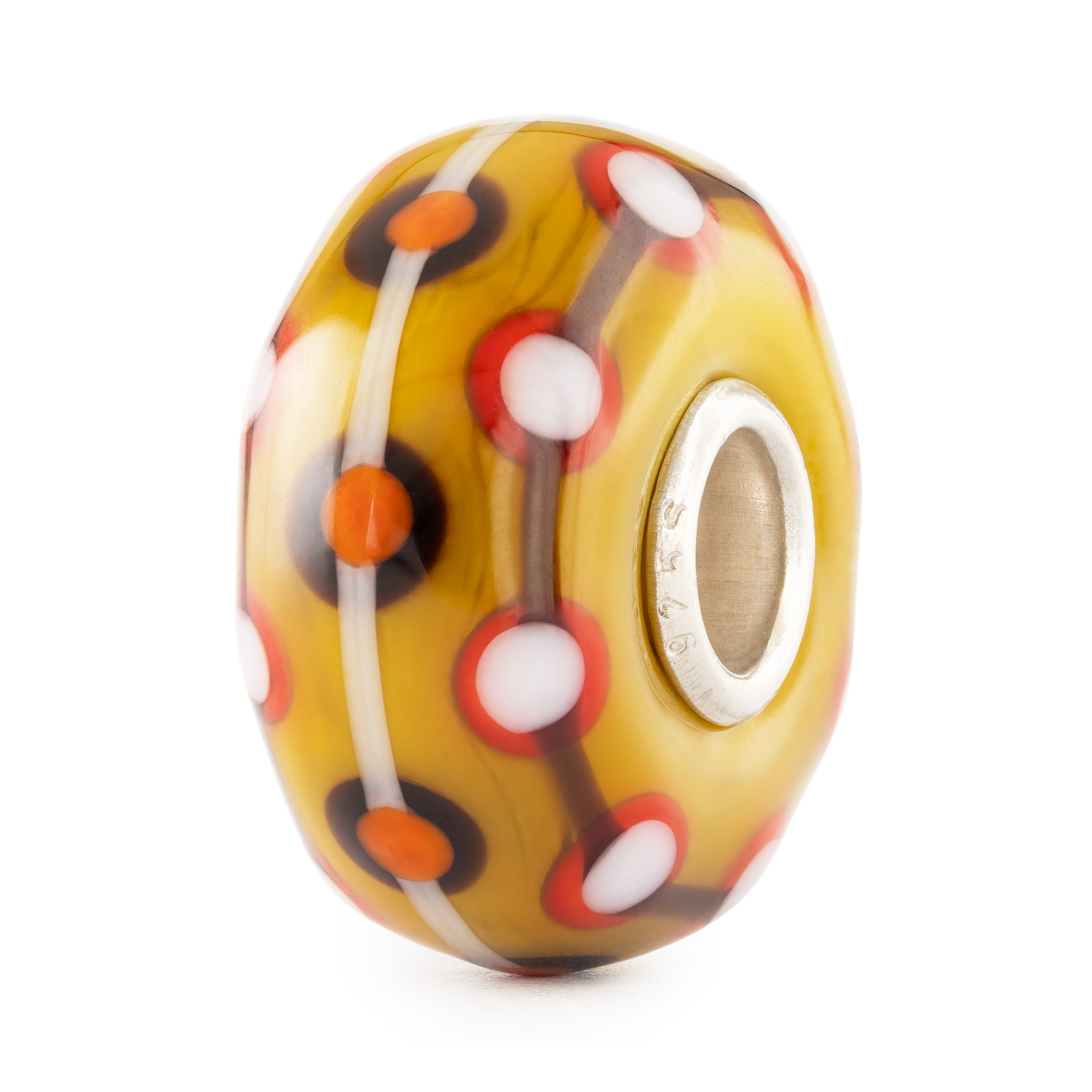 Trollbeads - Zilveren/glazen bedel, Kaneelpauze - TGLBE-20470
