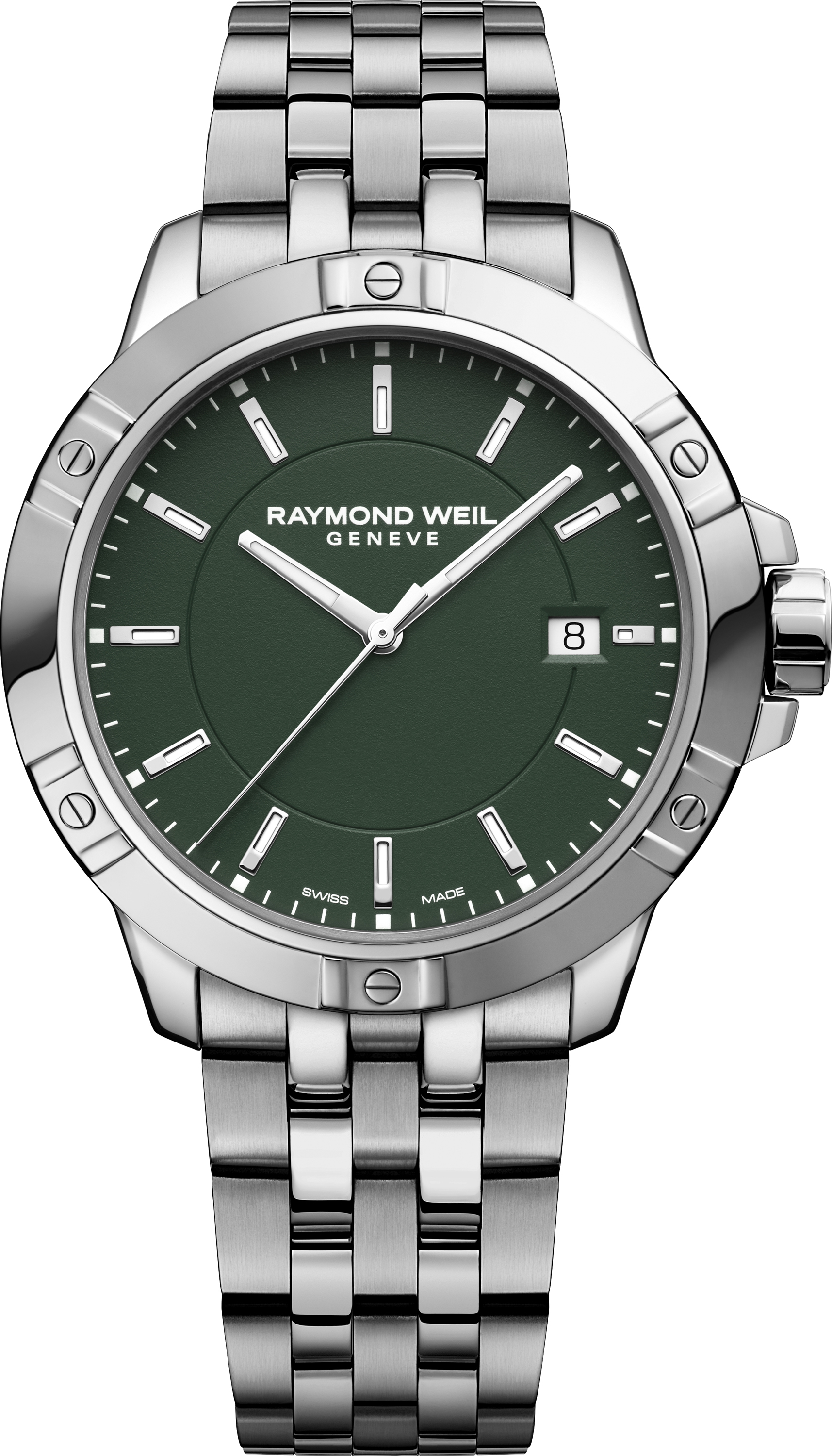 Dit is een horloge van het merk Raymond Weil gemaakt voor heren.
De specificaties zijn als volgt:
Kastmaat: 41 mm
Kastdikte: 10 mm
Waterdichtheid: 30 ATM / 300 Meter / 1.000 Feet
Dit horloge heeft de volgende functies/eigenschappen:
Datumaanduiding