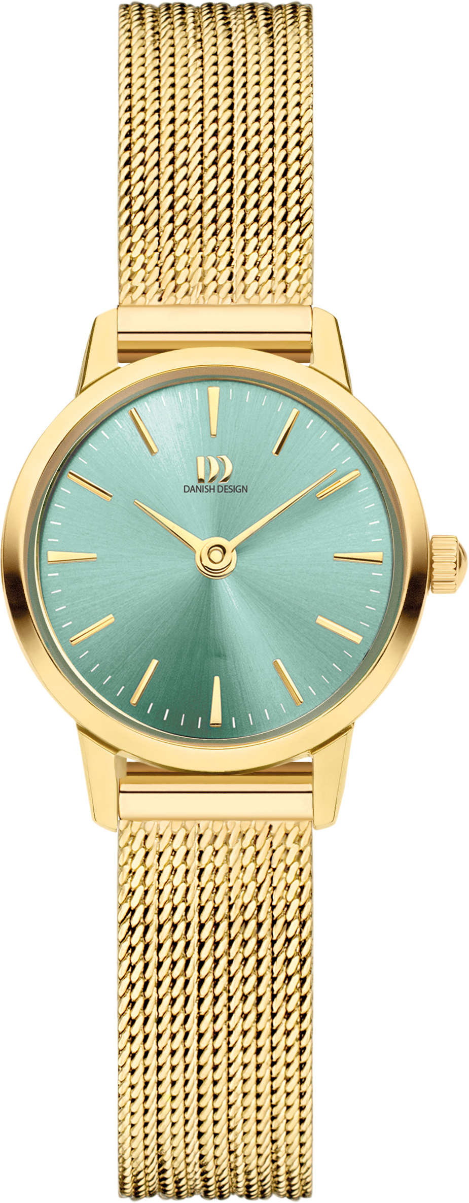 Danish Design horloge met stalen band, Akilia Mini gold/sage green