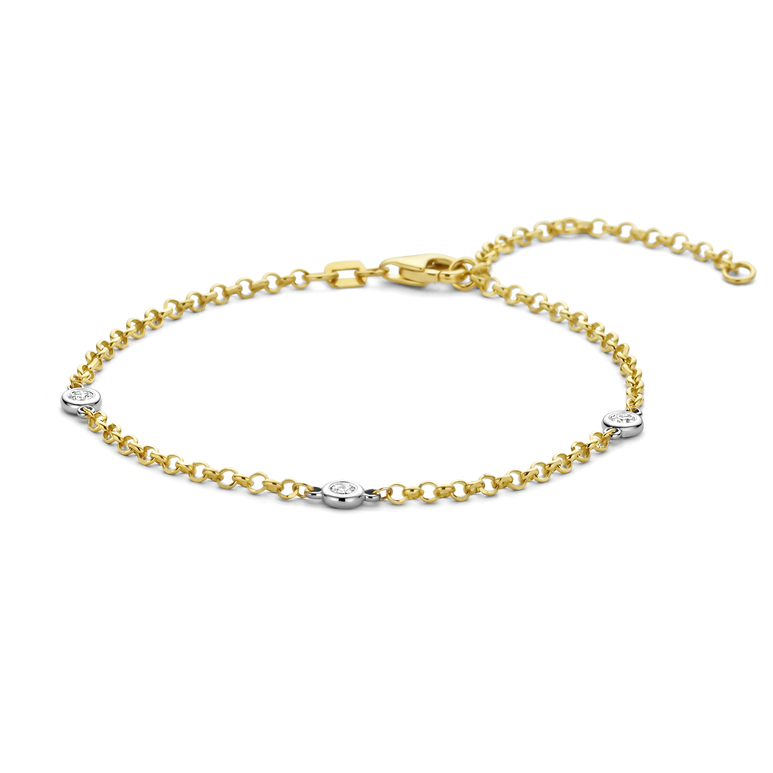 Geel/witgouden armband met 0,12CT SWGDB0070-B