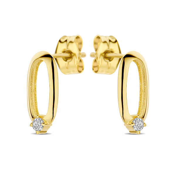 Geelgouden oorstekers met 0.05CT SWGDE0024-Y