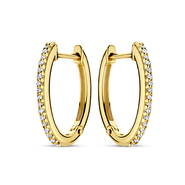 Geelgouden oorringen met 0,102CT SWGDE0038-Y