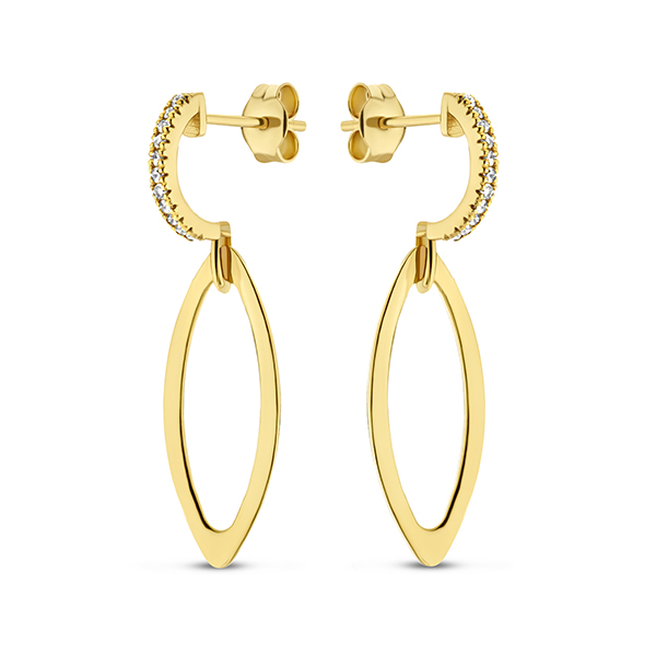 Geelgouden oorstekers met 0,11CT SWGDE0046-Y