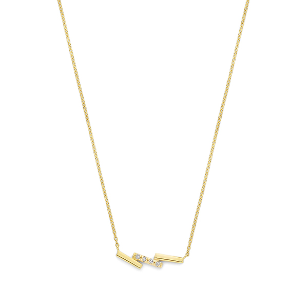 Geelgouden collier met 0,04CT SWGDN0002-Y