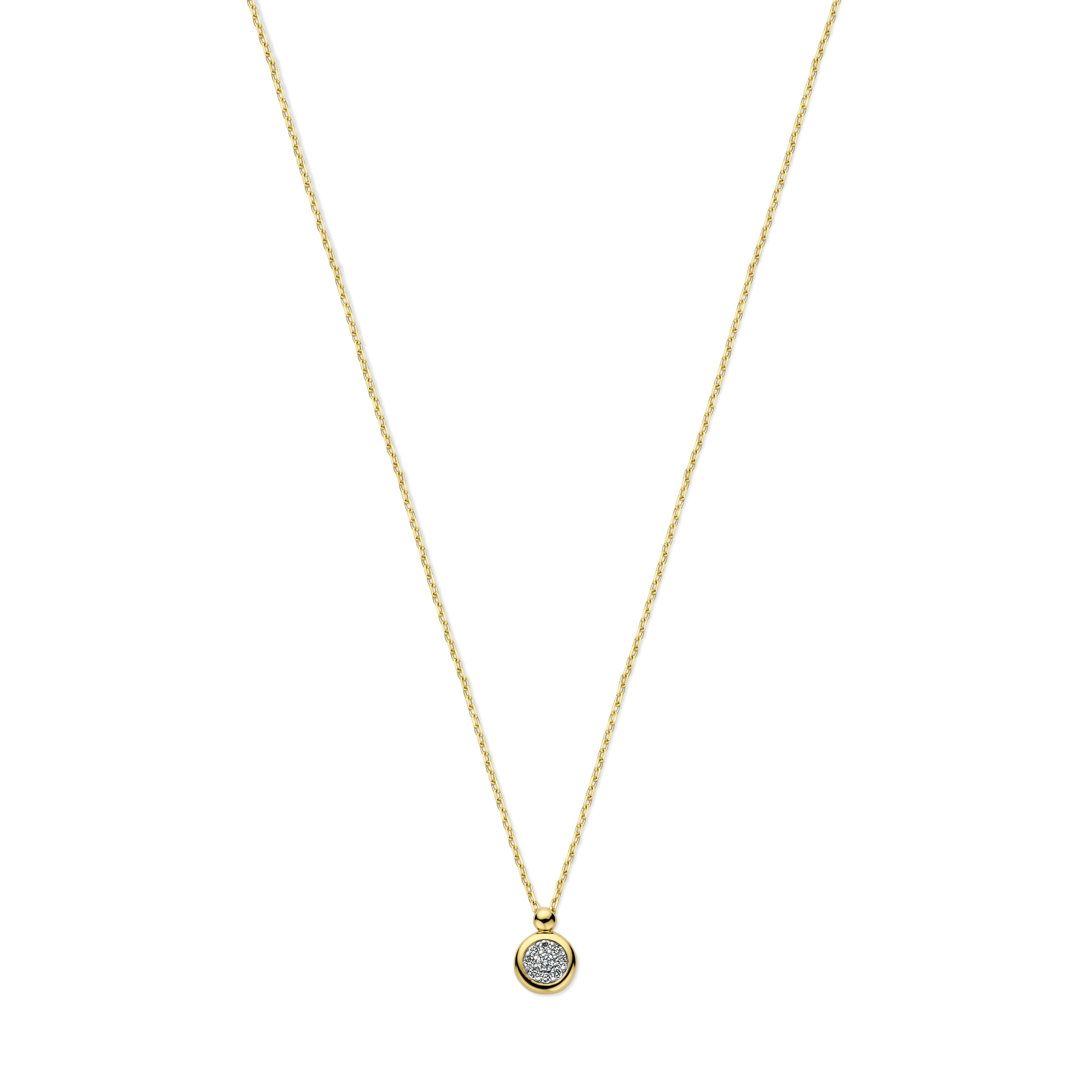 Geelgouden collier met 0,015CT SWGDN0078-Y