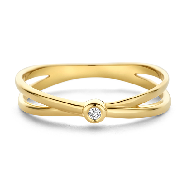 Geelgouden ring met 0,025CT SWGDR0013-Y-54