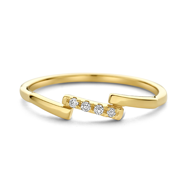 Geelgouden ring met 0,04CT SWGDR0015-Y-56