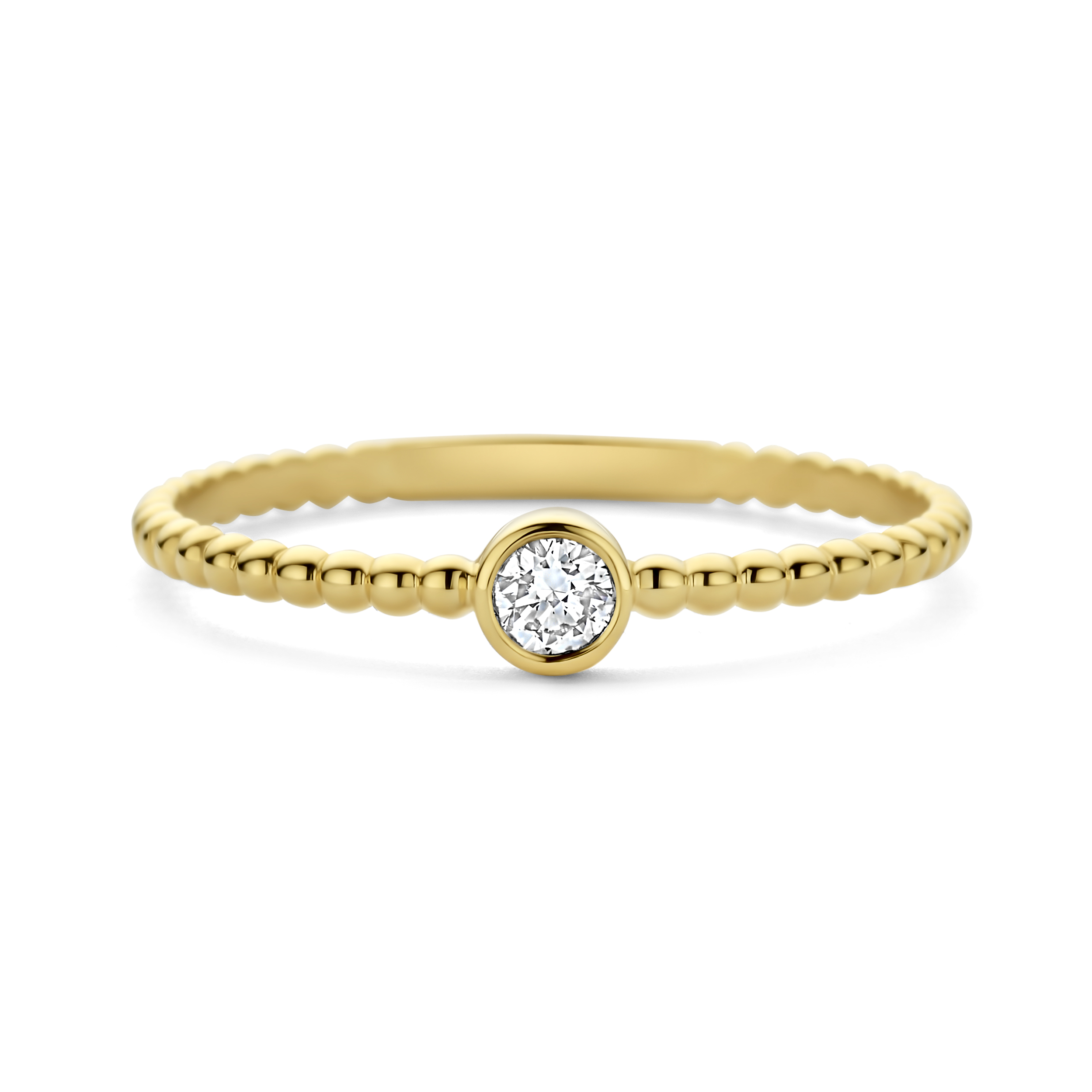 Geelgouden ring met 0,11CT SWGDR0065-Y-54