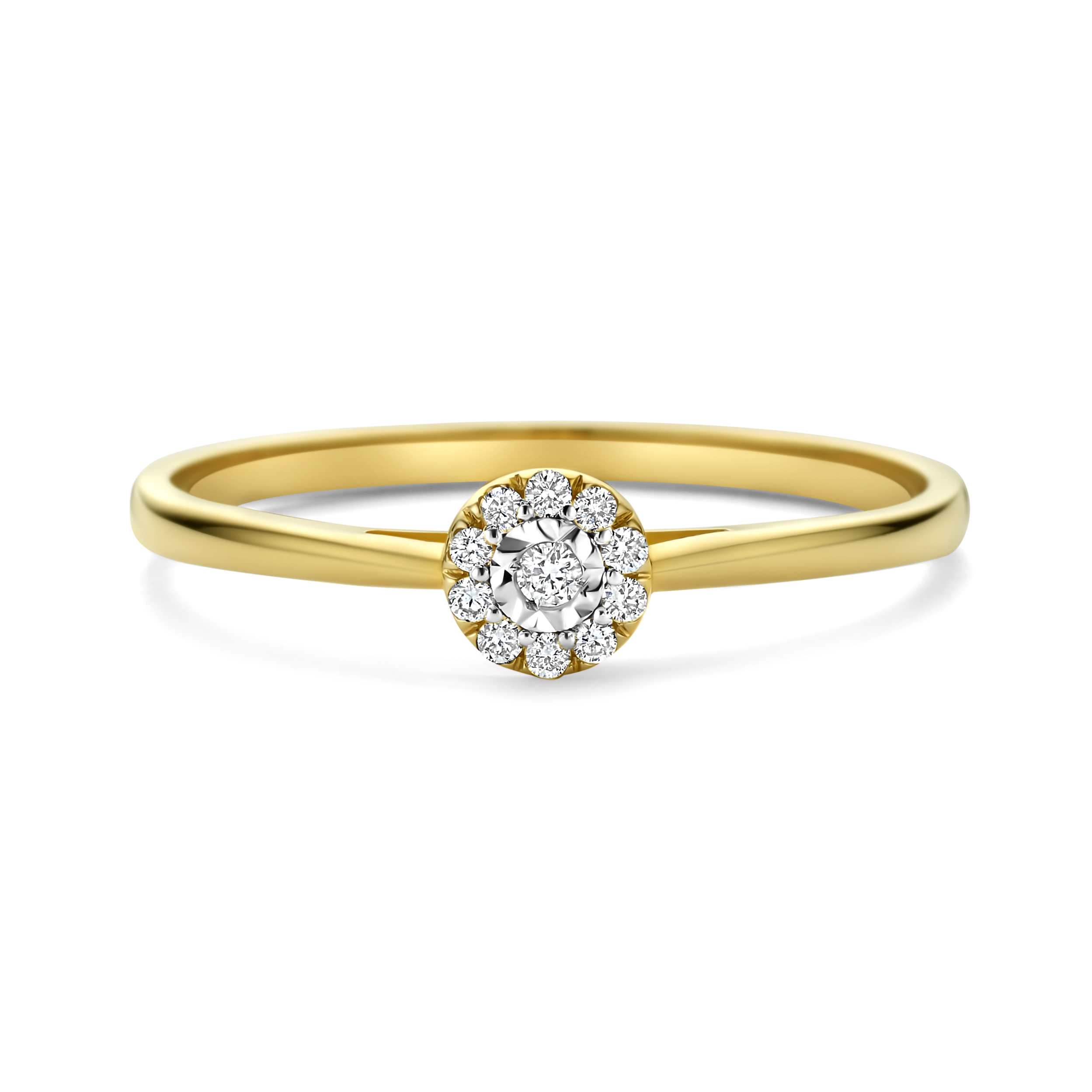 Geelgouden ring met 0,01CT SWGDR0071-Y-54