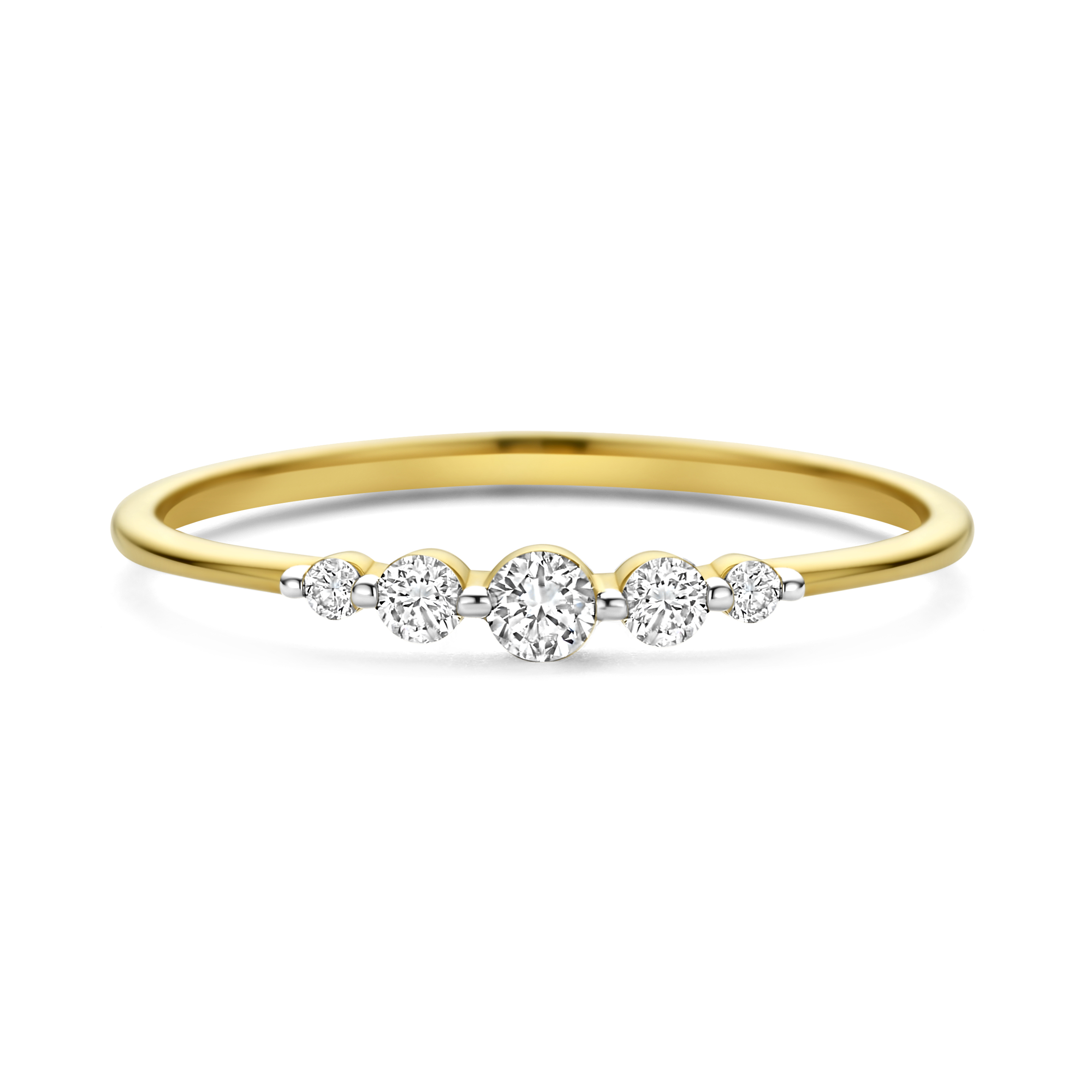 Geelgouden ring met 0,06CT SWGDR0076-Y-56