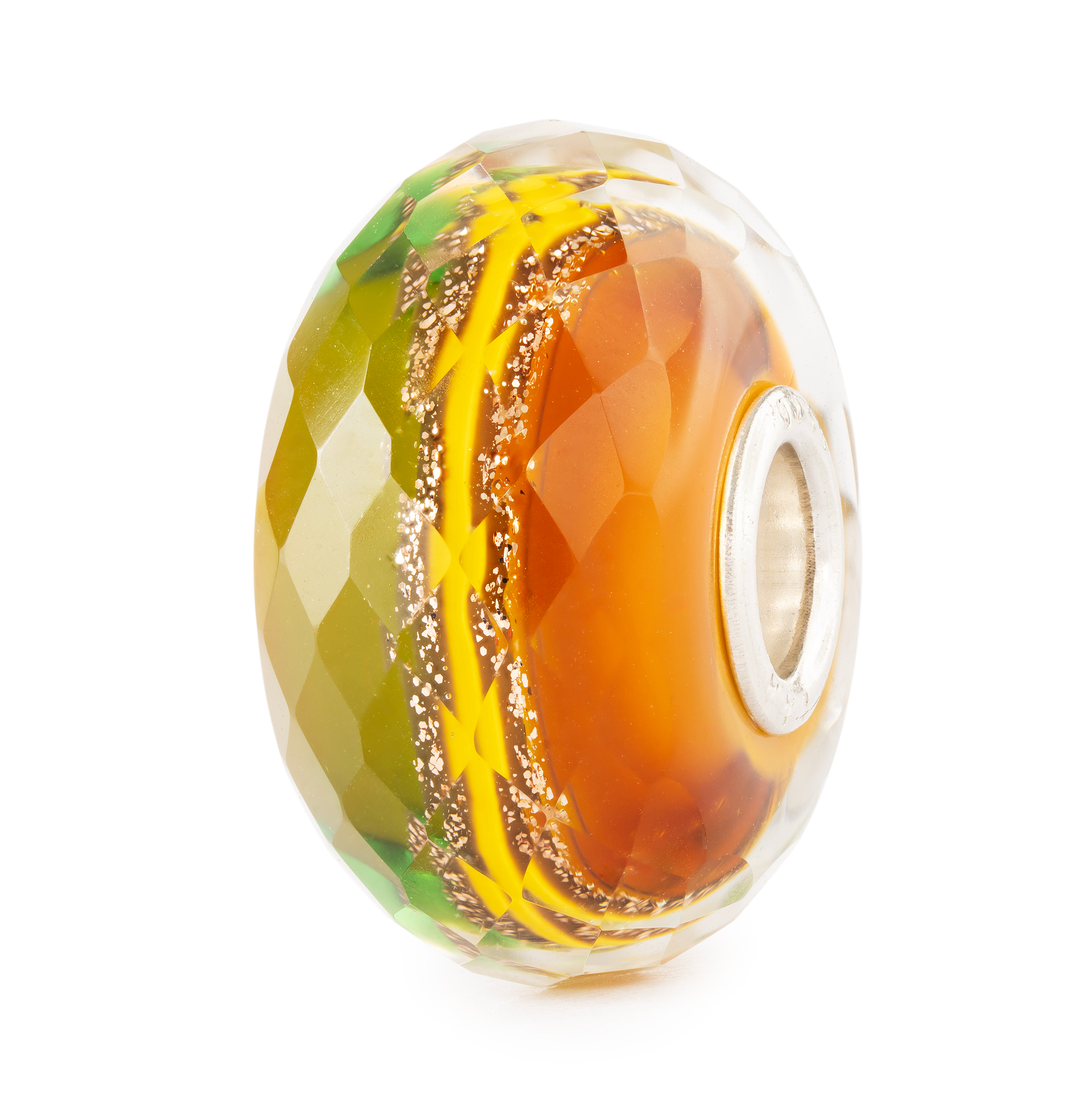 Trollbeads - Zilveren/glazen bedel, Gouden Stroom - TGLBE-30167