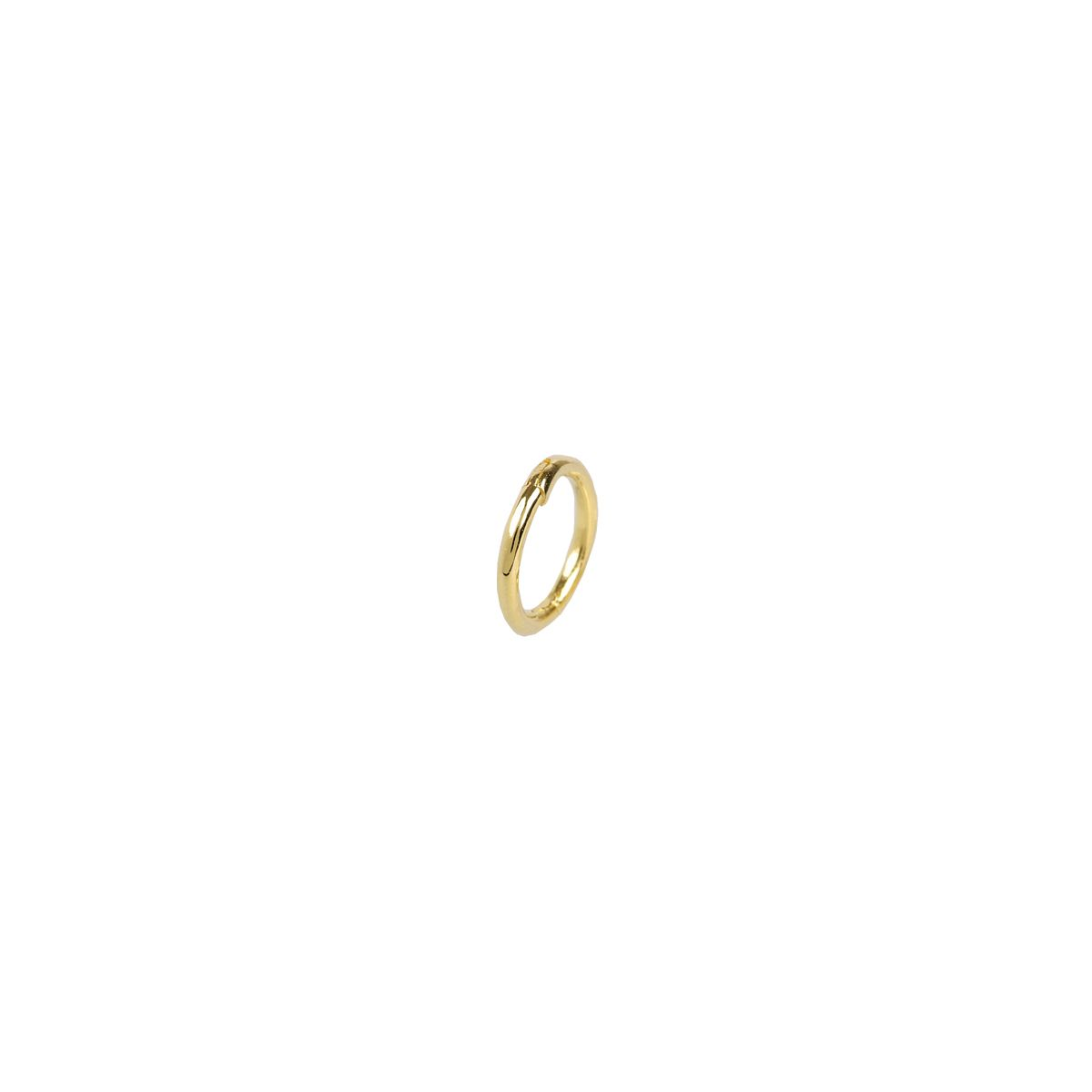 Klapoorring 9.0 x 1.2 mm rond glad zonder stift zilver verguld