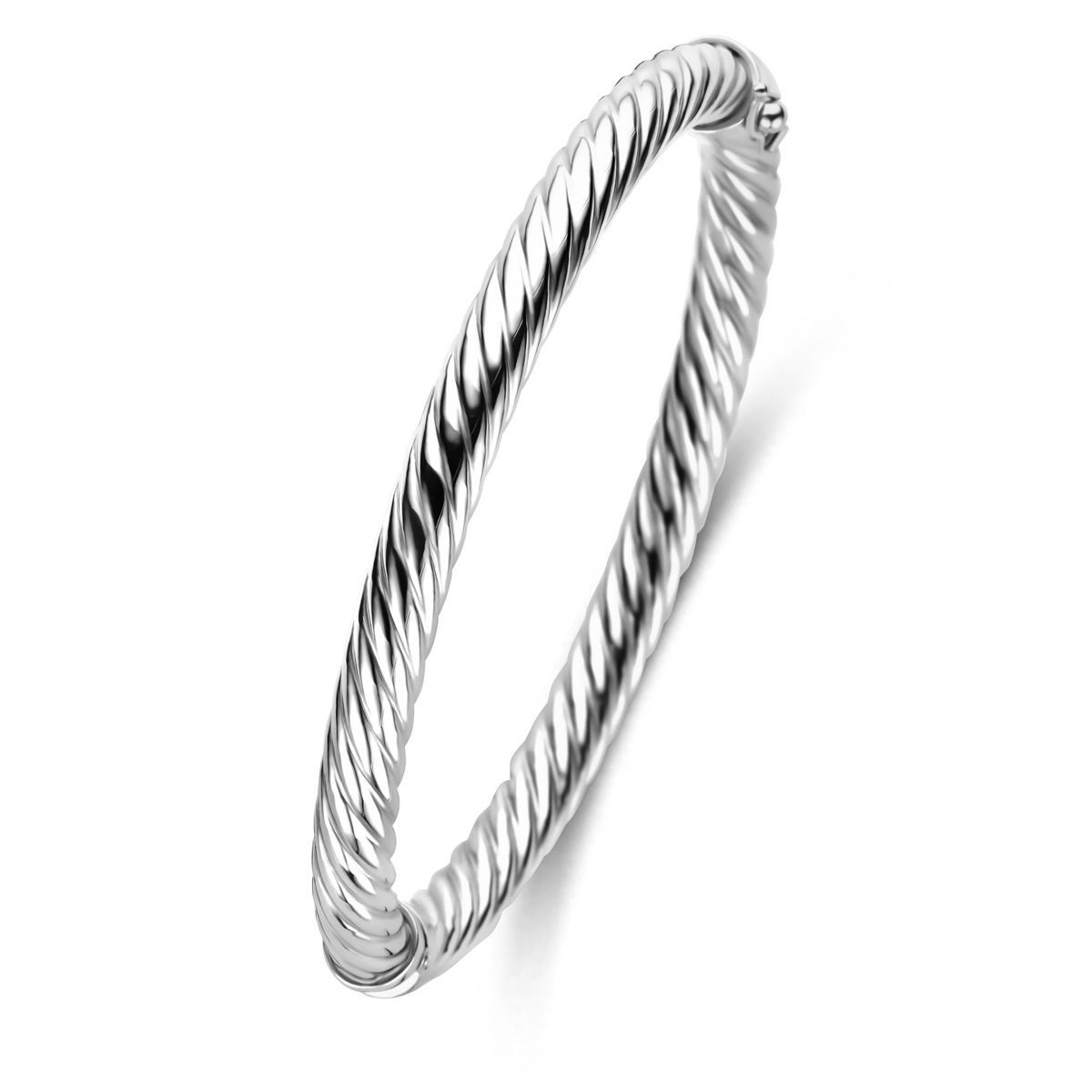Gerhodineerd 925 zilveren bangle met een afmeting van 60x6mm.