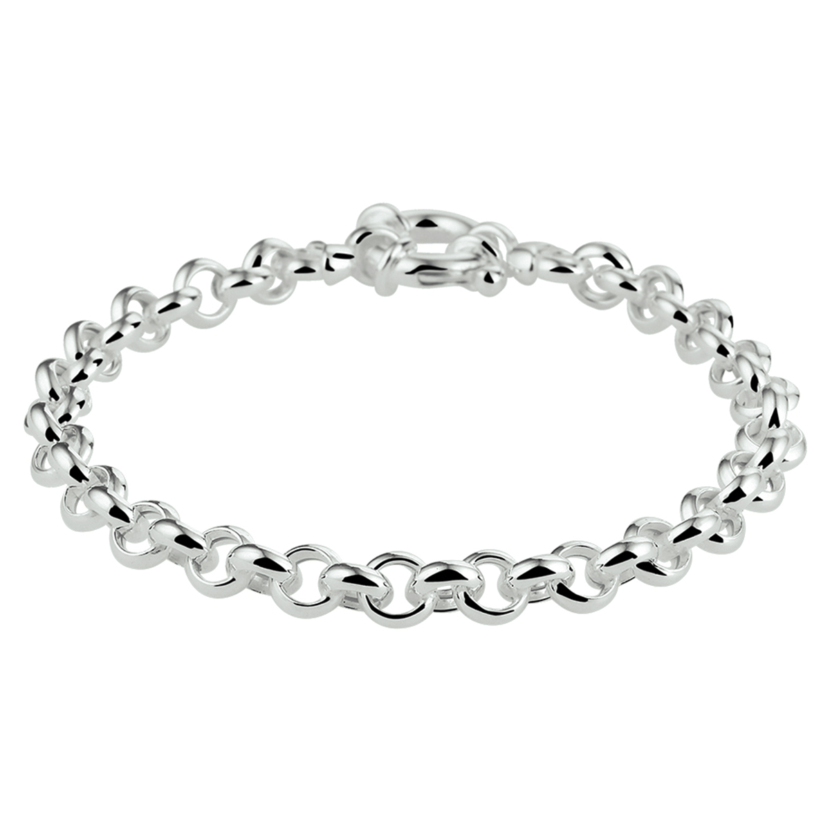 Zilveren armband met jasseron schakel. De schakelbreedte is 5.5mm.