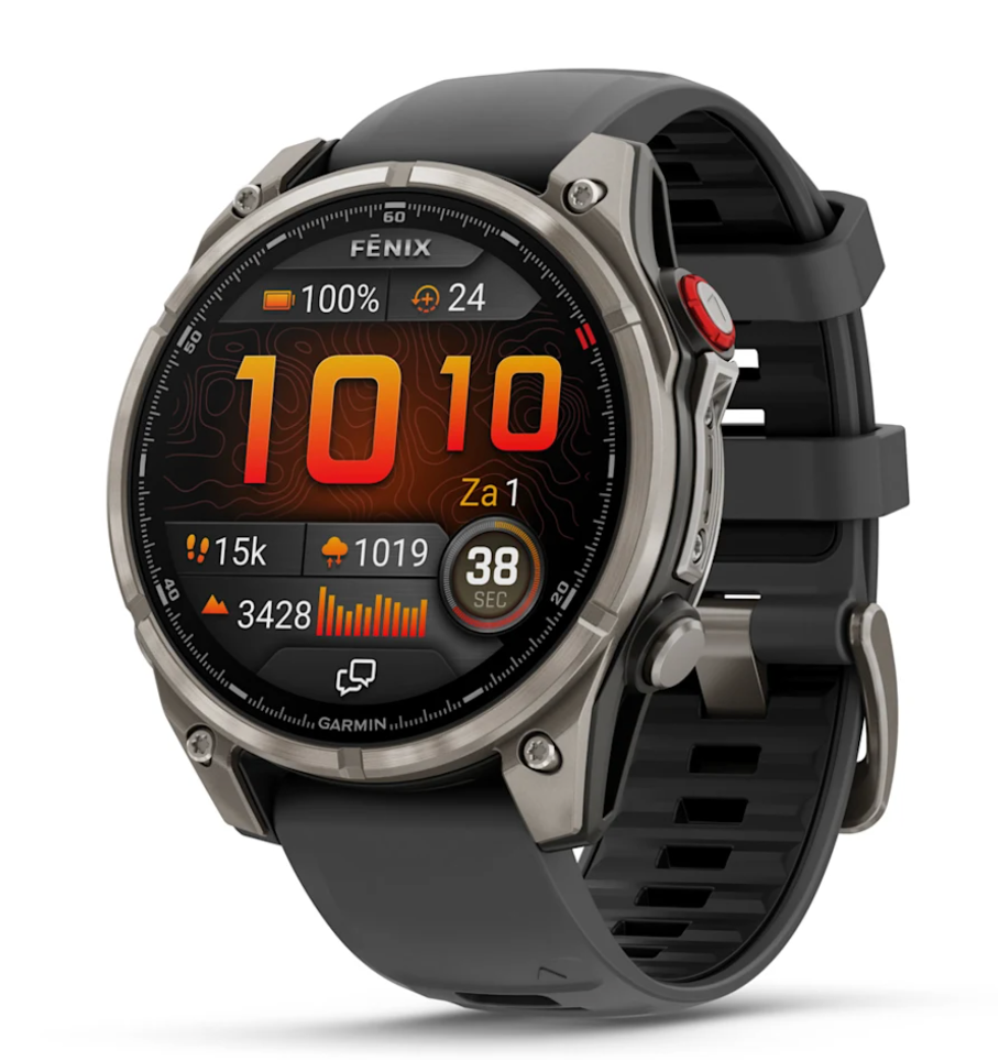 Garmin - fēnix® 8 Pro – 47 mm, AMOLED, Sapphire, titanium met graphite/zwarte siliconen band - 010-03198-11