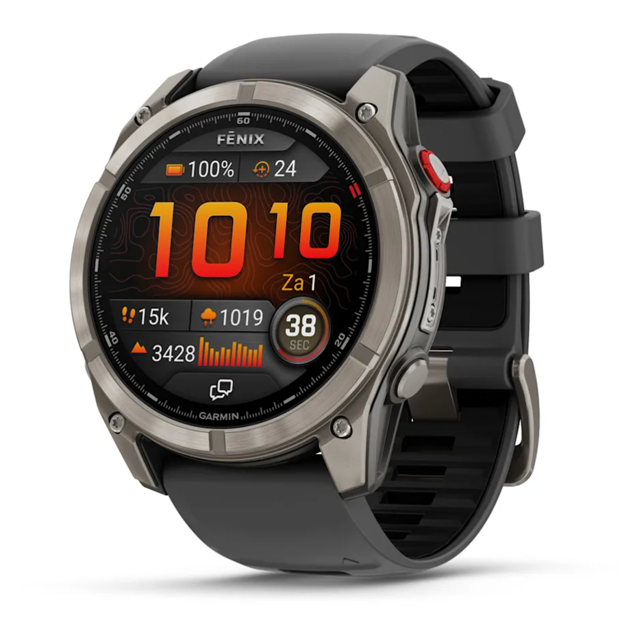 Garmin - fēnix® 8 Pro – 51 mm, AMOLED, Sapphire, titanium met graphite/zwarte siliconen band - 010-03199-11