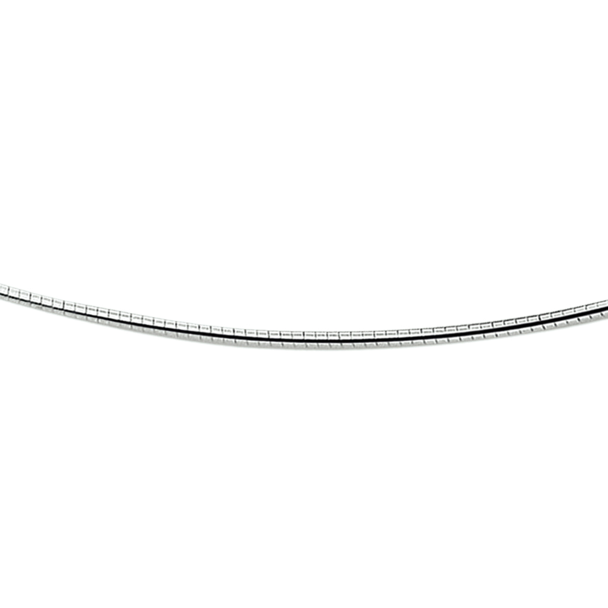 Zilveren omega collier. De schakelbreedte is 1.6mm.