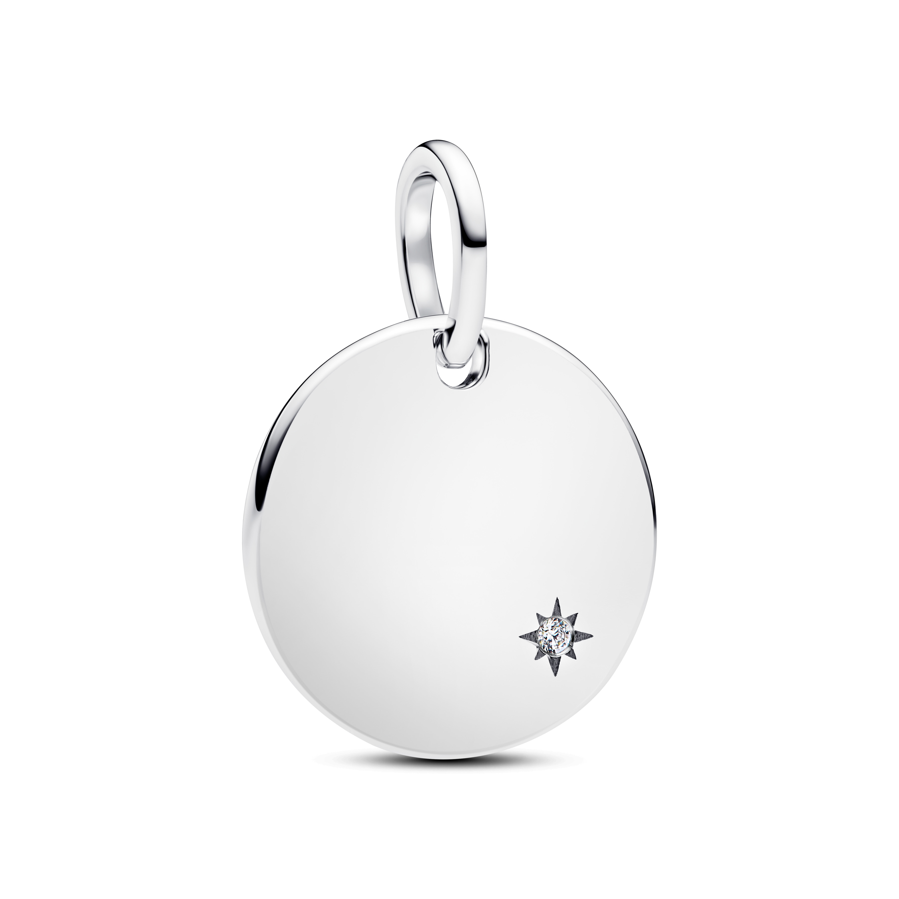Pandora - Zilveren graveerbare hanger bezet met 1 briljant geslepen labgrown diamant - 394012C01