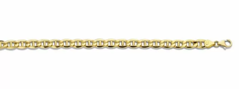 Fjory 3mm geel Valkenoog 50cm
Gouden schakel zilveren kern