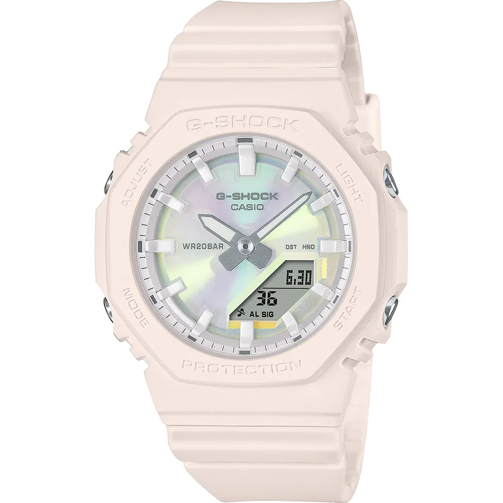 Dit G-Shock horloge heeft een kast gemaakt van Bio-plastic met een diameter van 40.2 mm en is voorzien van een Bio-plastic band. In de kast bevindt zich een Casio kwaliteitsuurwerk en is afgewerkt met Mineraalglas.

Het horloge is 20ATM. Dit betekent dat het horloge geschikt is om mee te duiken. 