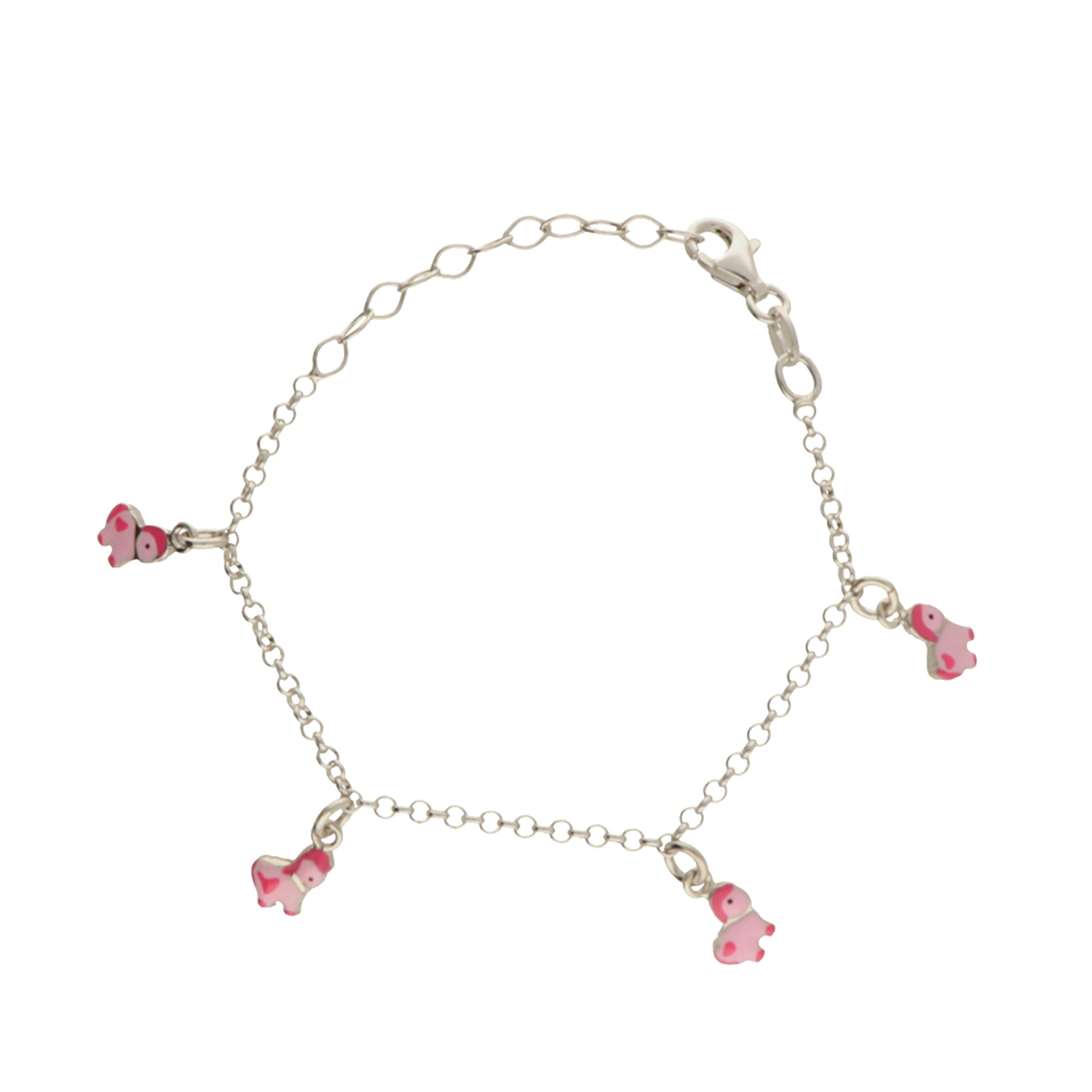 Deze armband met ponies van Lilly is super schattig! De armband is gemaakt van 925 sterling zilver en is te dragen op 12,5 tot 16cm. Met welke andere sieraden van Lilly combineer jij deze armband?

Lilly - kinder sieraden 
Meisjes zijn nieuwsgierig, een tikkeltje eigenwijs en hebben vaak op jonge leeftijd al een eigen stijl. Lilly’s sieradencollectie biedt kindersieraden voor de allerkleinsten, maar ook voor grote stoere meiden! Lilly’s sieraden zien er fantastisch uit en zijn sterk genoeg voor ieder avontuur! Met de nieuwe collectie van Lilly valt eindeloos te fantaseren en combineren. Oorbelletjes met de vrolijkste kleuren en kettinkjes met alpaca’s of spetterende glitters!

Specificaties
- 104.1324.16
- Armband
- 925 sterling zilver
- Lengte verstelbaar: 12,5 - 16cm