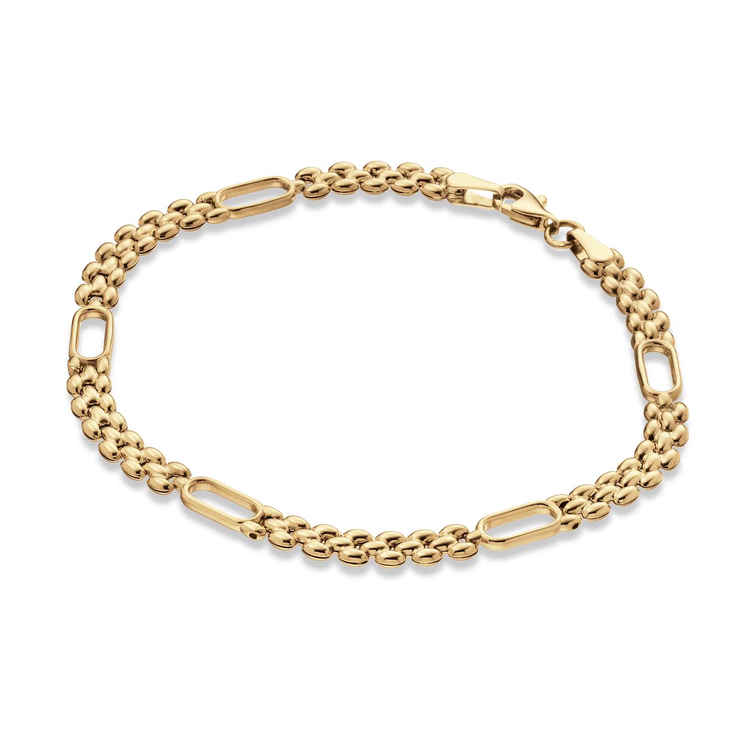 Armband Pantera 19cm, modelnummer 204012419, is een prachtige gouden armband van 14 karaat met een gewicht van 4,56 gram. Met een breedte van 4,0 mm en een diepte van 2,0 mm straalt het elegantie uit. Perfect te dragen voor zowel dagelijkse als formele gelegenheden, voegt het een vleugje luxe toe aan elke outfit.