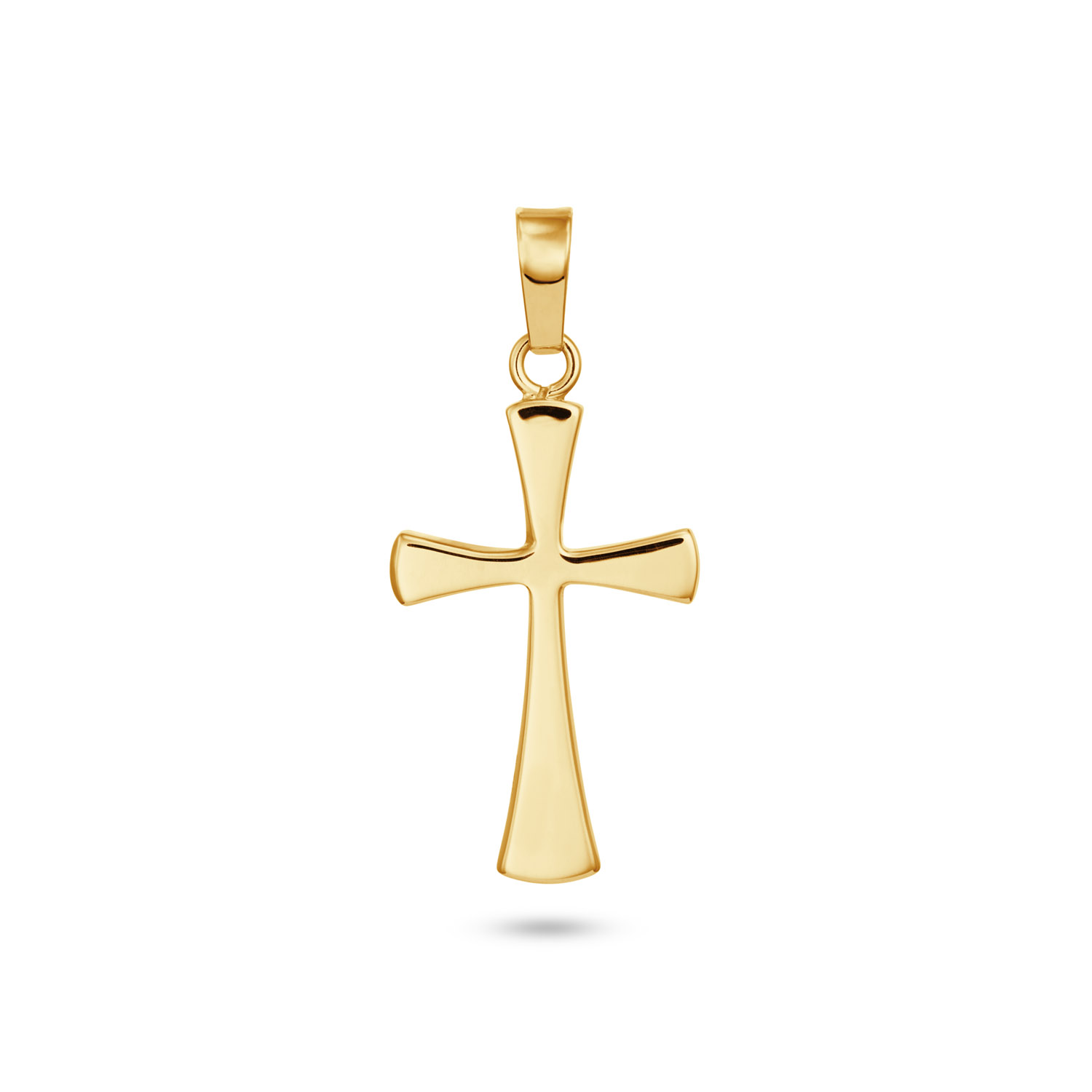 14 Karaats Geel Gouden Kruisje tweezijdig.
